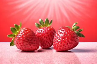 一堆草莓在粉红色的背景上