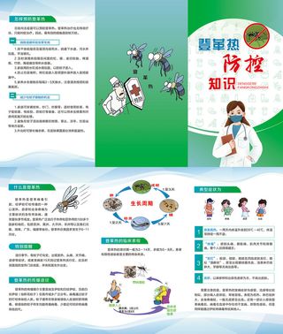 登革热防控知识医疗卫生三折页