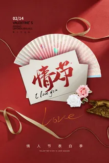 情人节海报粉色海报情人节快乐520爱情214