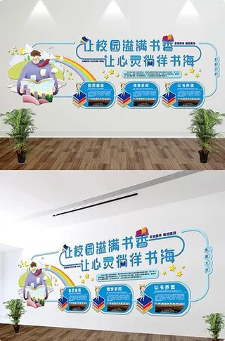 校园图书馆文化墙