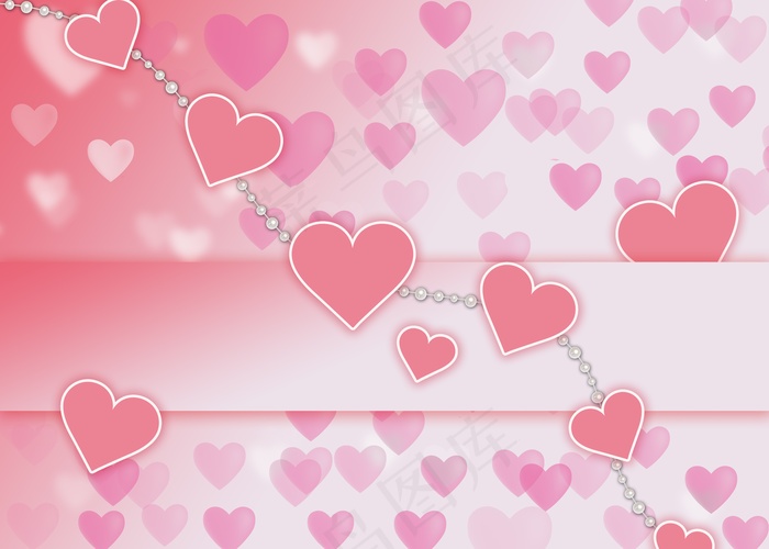 情人节粉色心形背景图片