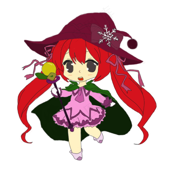 卡通万圣节手绘人物可爱小女孩