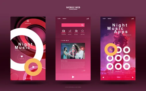 UI多页面包装展示手机APP交互界面样机长图概念PSD设计模板