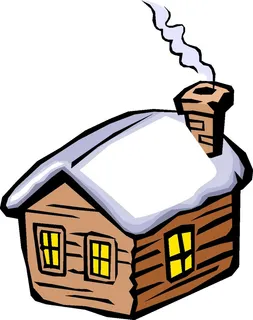 棕色手绘山顶雪中小屋卡通风素材矢量图 棕色手绘山顶雪中小屋卡通风素材矢量图
