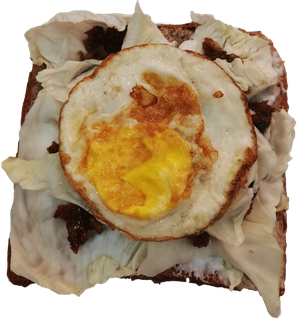 全麦黑麦面包吐司煎蛋包菜三明治免抠摄影元素素材