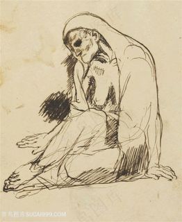 毕加索时尚线描人物艺术挂画