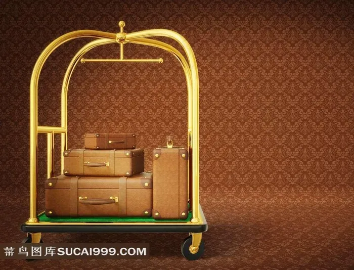 入住酒店的酒店行李车