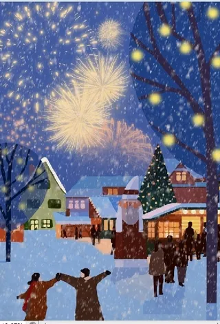 圣诞节冬天背景风景