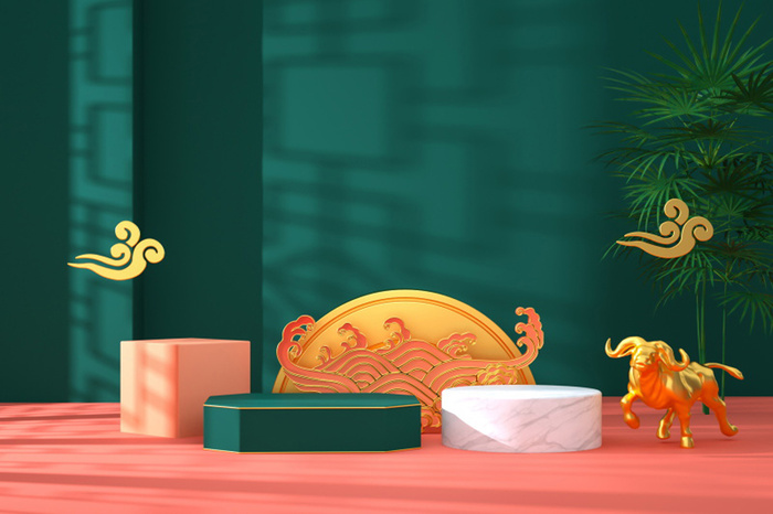 中国风古典背景红色喜庆新年主图背景