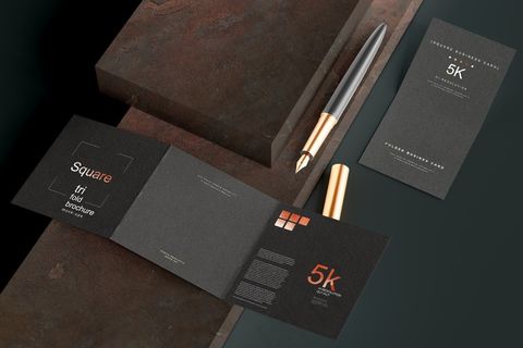 高端暗黑文具类文创VI样机模板