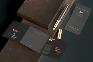 高端暗黑文具类文创VI样机模板