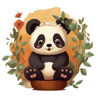 卡通动物熊猫插画