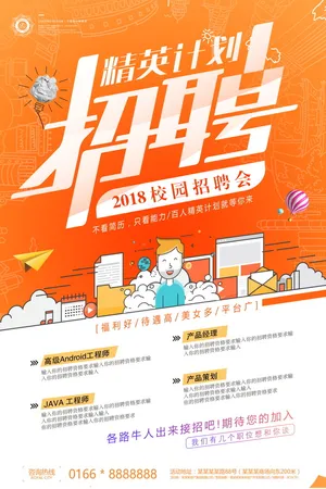 招聘海报psd
