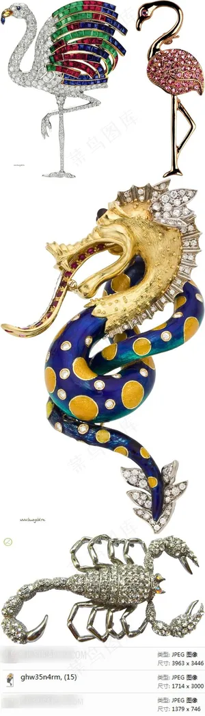 钻石仙鹤龙蝎子素材 钻石仙鹤龙蝎子素材