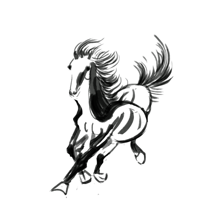 中国风水墨骏马