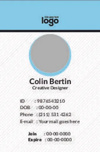 青色工作证名片