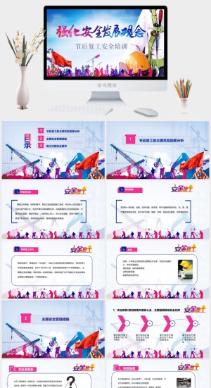 安全生产PPT模板预览图