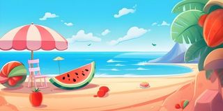 夏日海边沙滩背景