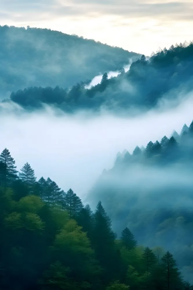 半山云朵光照背景(2400x3600)