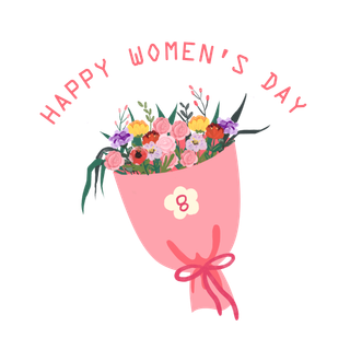 女神节海报小清新花束小素材