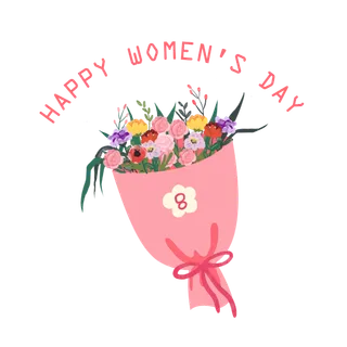 女神节海报小清新花束小素材