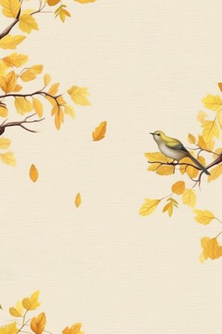 中国风秋季落叶简约背景