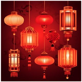 红灯笼过年过节喜庆插画素材