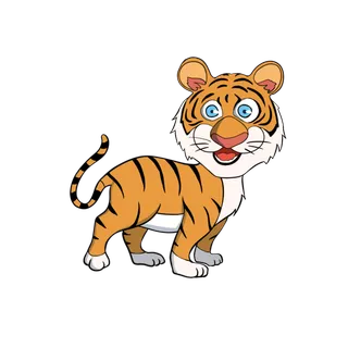 卡通小老虎PNG免抠插画素材可爱动物老虎插画贴图PNG免抠设计素材