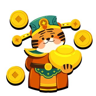 PNG免扣2022虎年新年春节元旦卡通老虎形象图片插画PSD设计素材