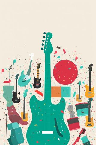 钢琴彩色剪影背景