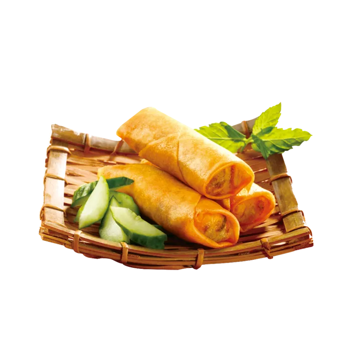 香脆可口油炸好的春卷美食