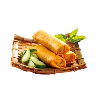 香脆可口油炸好的春卷美食