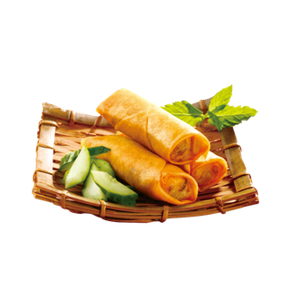 香脆可口油炸好的春卷美食