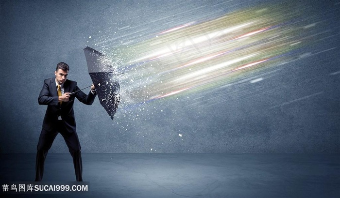 拿着雨伞商务男士高清