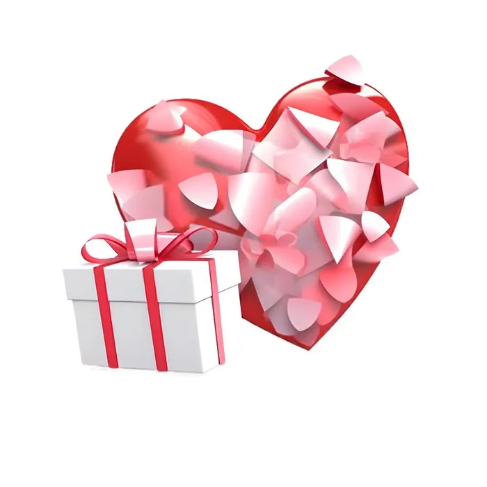 情人节520爱心礼物礼盒浪漫免抠(4096x4096)