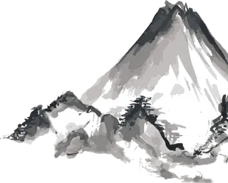 山水画素材中国风水墨画素材元素中国画