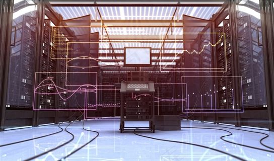 高端科技电脑机房背景高清图