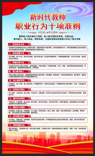 新时代教师职业行为十项准则展板