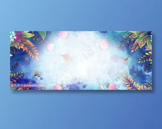 卡通创意背景花纹树叶