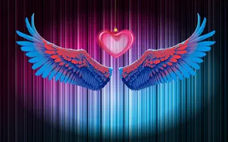 网红直播间翅膀背景墙 