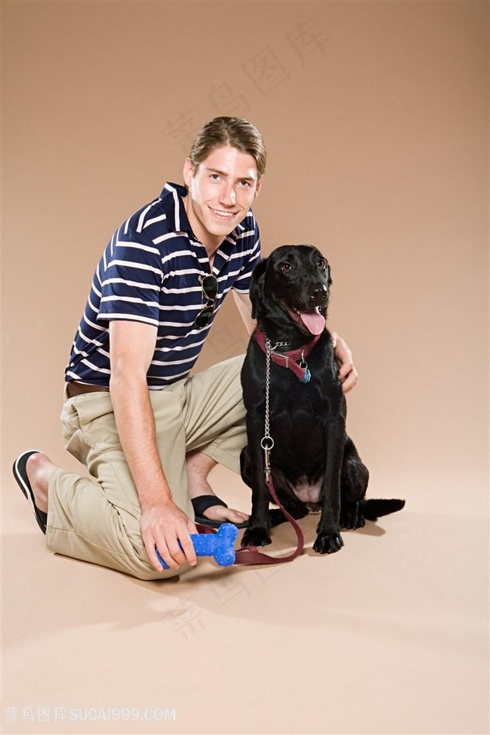 高清男人与巴伐利亚山地犬狗狗图片