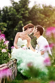 幸福恋人花园外拍高清特写