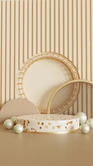 小清新电商c4d场景展台合层背景