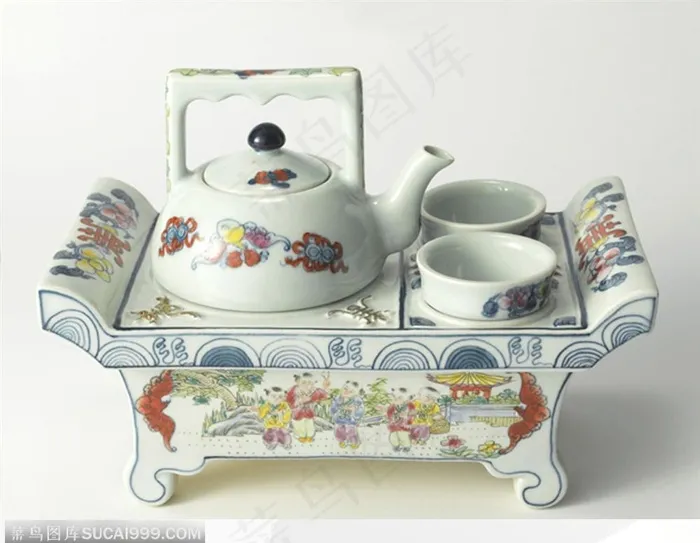 中华传统工艺品-白色茶具