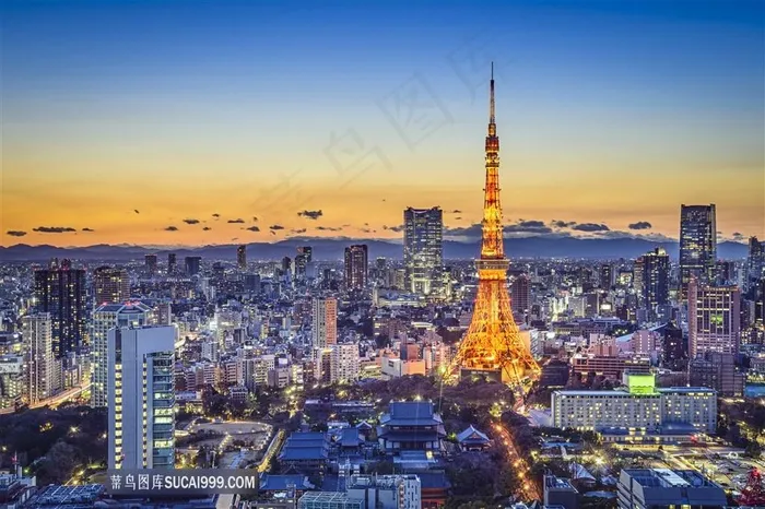 绚丽的城市夜景高清素材图片