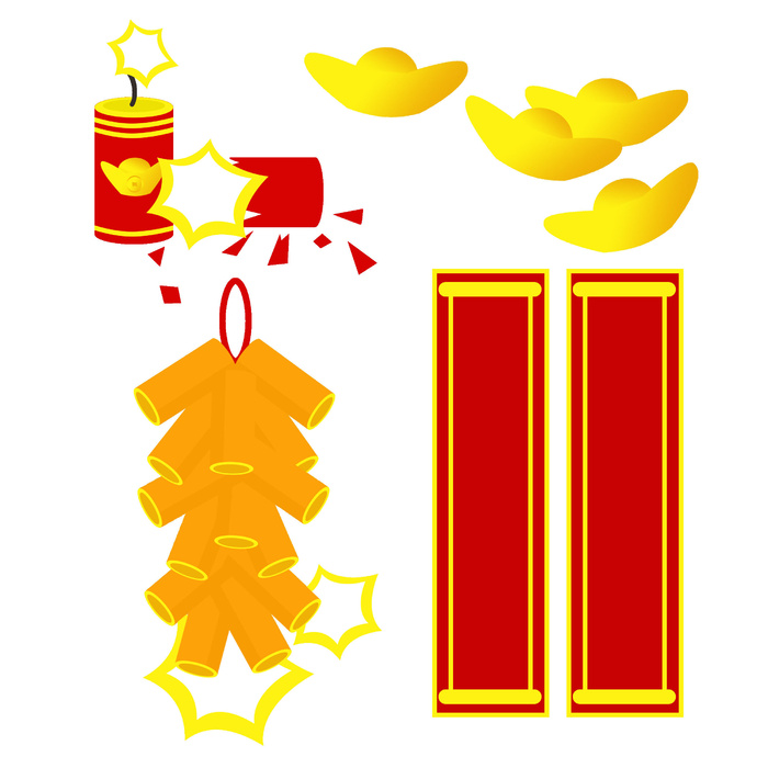 焰火对联灯笼装饰新年psd模版下载