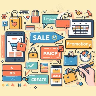 购物图标元素插画