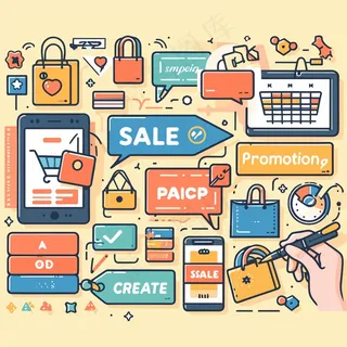 购物图标元素插画