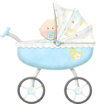 蓝白儿童婴儿车