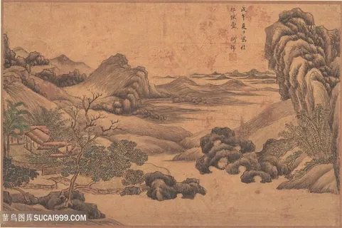 明代画家王时敏书画山水图国画图片